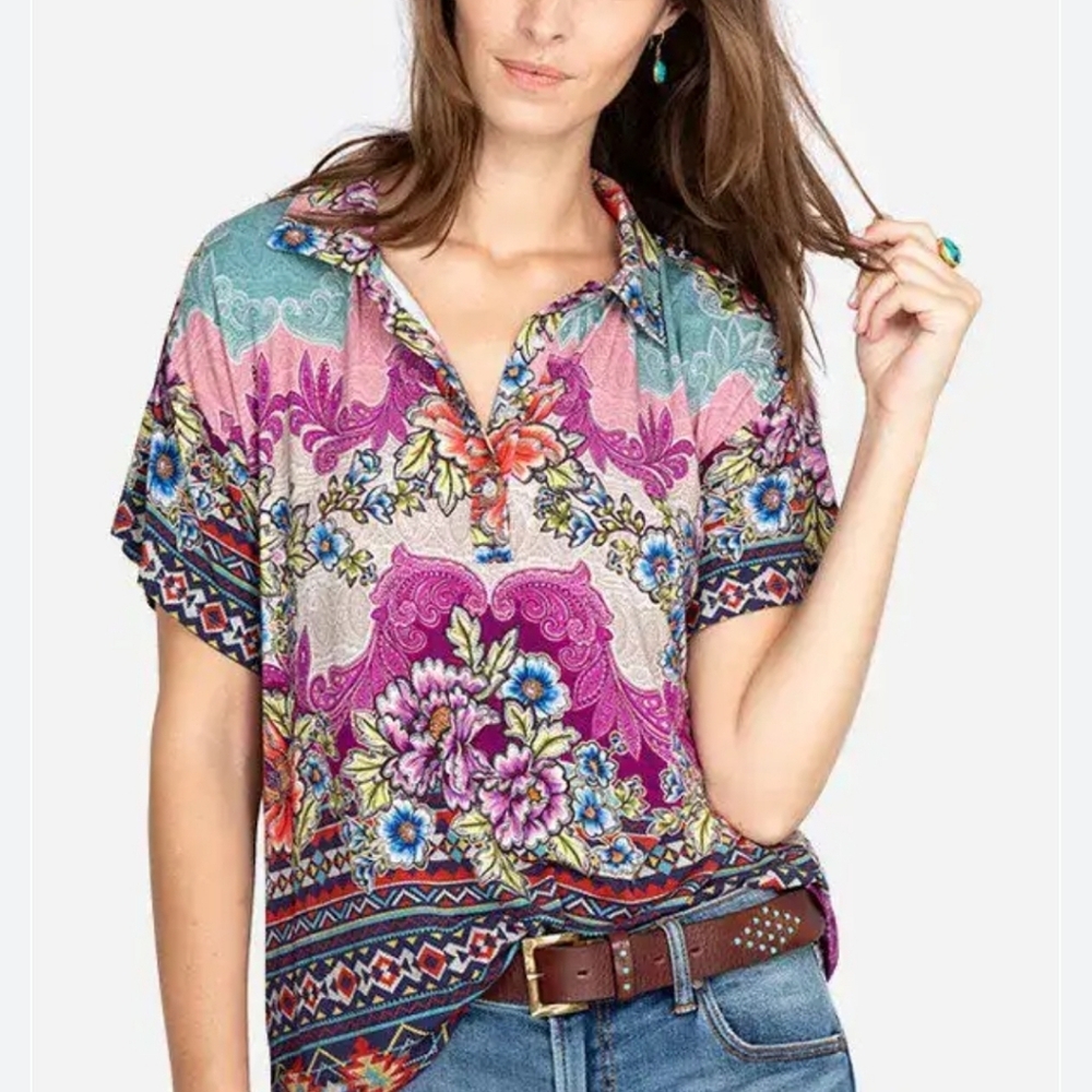 Johnny Was Ledona Top, Size Xs